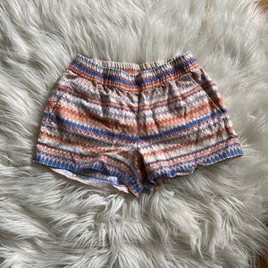 J Crew Orange & white print shorts size 2